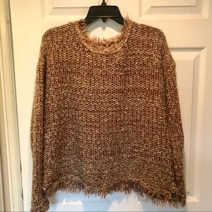 Cecico Knit Sweater Burgundy/Rust & Tan Sm/Med